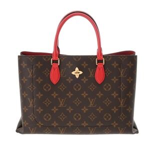 Louis Vuitton Monogram Flower Tote Coquelicot Red Canvas Handbag